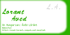 lorant aved business card